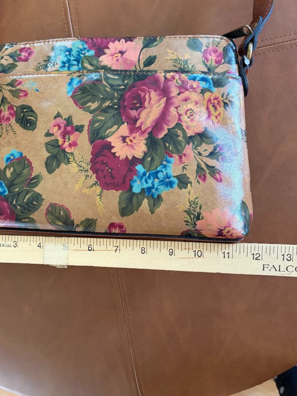 Patricia Nash Avellino Crossbody Organizer Vintage Victorian Garden NWT leather - Picture 7 of 10
